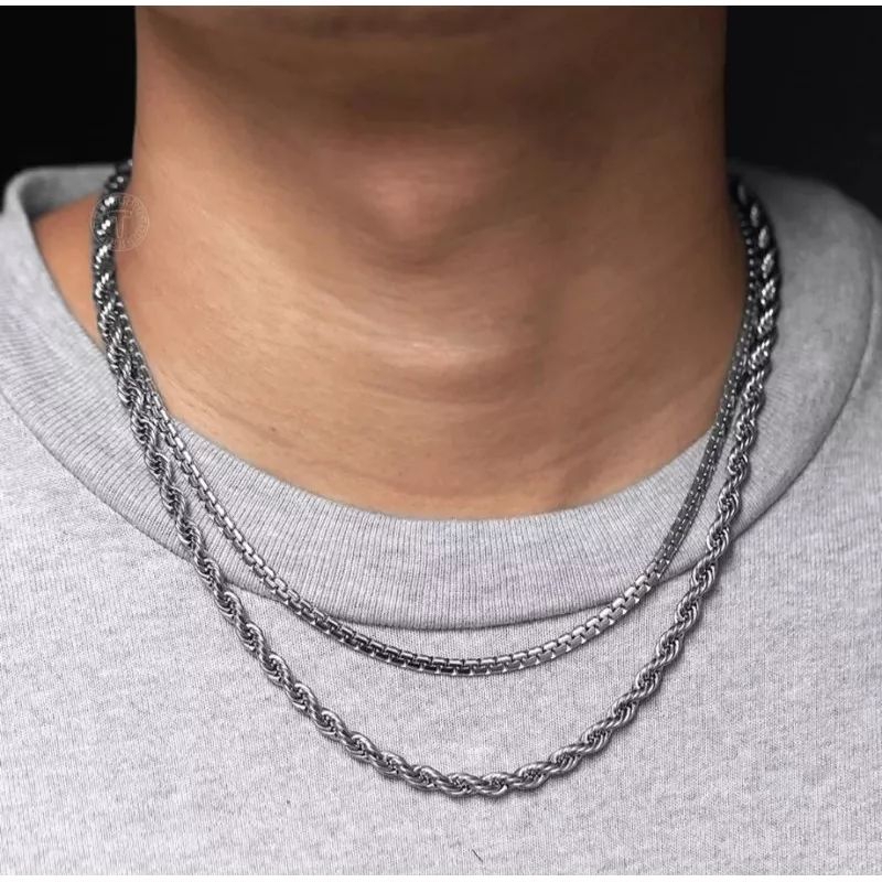 KALUNG PRIA DOUBLE LAYER BAHAN TITANIUM ANTI KARAT