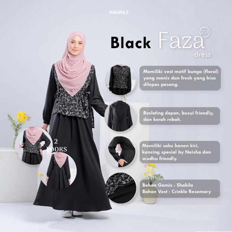 gamis 2 in 1 vest floral