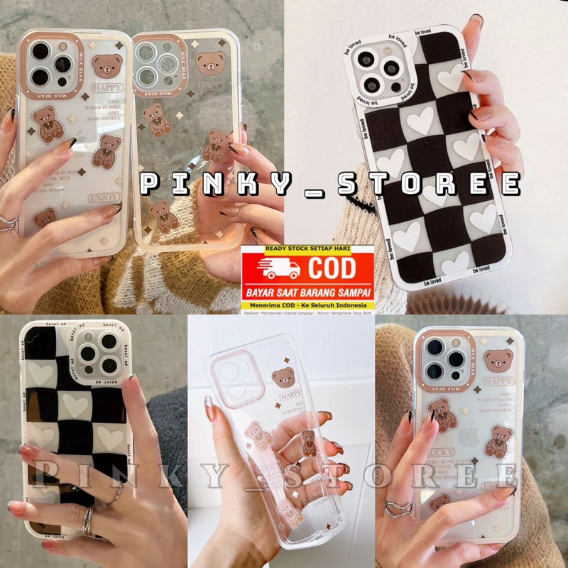 CASING OPPO RENO 8T/ RENO 4G/ RENO 8Z/ RENO 7Z/ RENO 7 4G/ SOFT CASE PROTECTOR CAMERA MOTIF BEAR/ BERUANG/ DORAEMON/ MICKEY/ LOVE WHITE BLACK