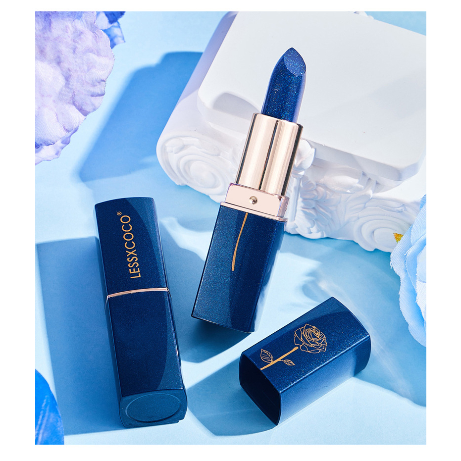 VIRAL ORIGINAL LESSXCOCO BLUE LIPSTICK COLOR CHANGING LIPSTICK BIRU BERUBAH WARNA