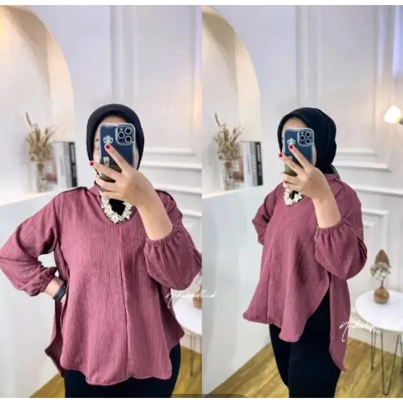 Kemeja Blouse Wanita Lady Crush / Kemeja Style Korea Terbaru