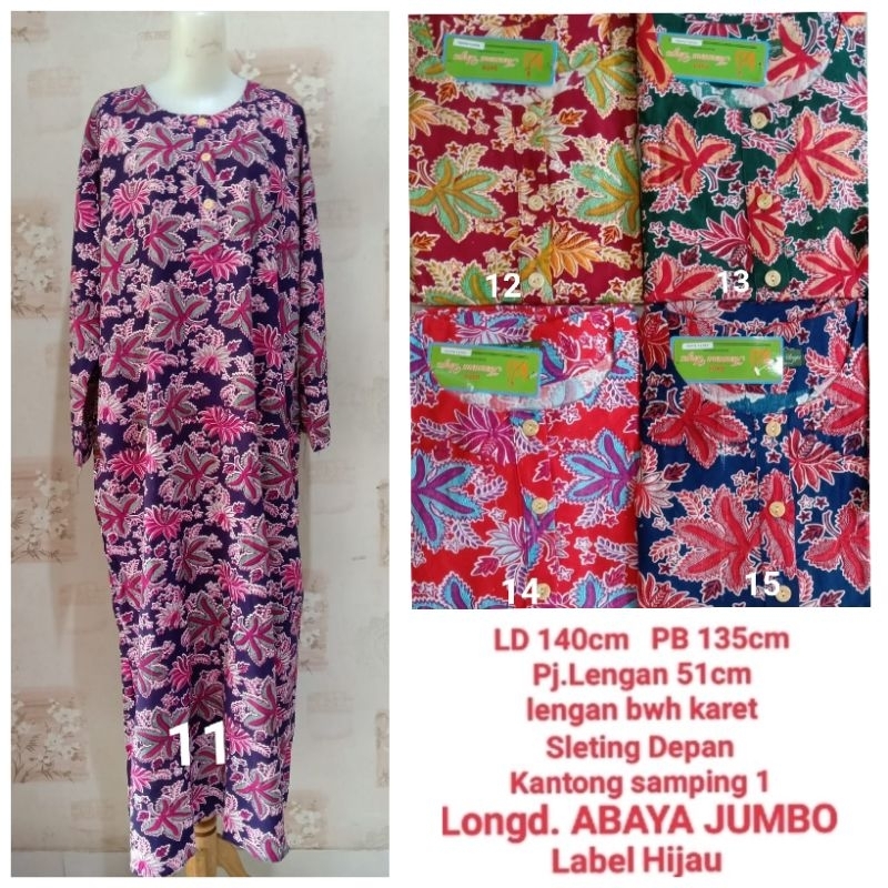 Longdres Abaya Jumbo LD 130cm, Kencana Ungu label hijau