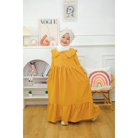 GAMIS ANAK PEREMPUAN USIA 2 4 6 8 10 12 TAHUN GAMIS ANAK TANGGUNG DRESS ANAK BAHAN CRINKLE