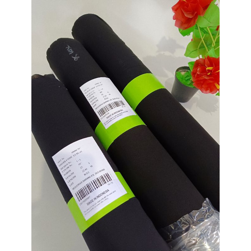 bahan sifon silk jetblack/Kain niqob/Jilbab syar'i 2 layer eceran per 0.5 meter