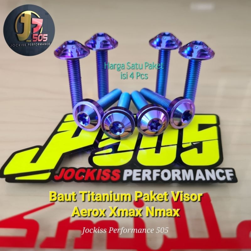 Paketan Baut Visor Titanium Big Aerox Lexy Nmax Xmax Vixion Ninja FU