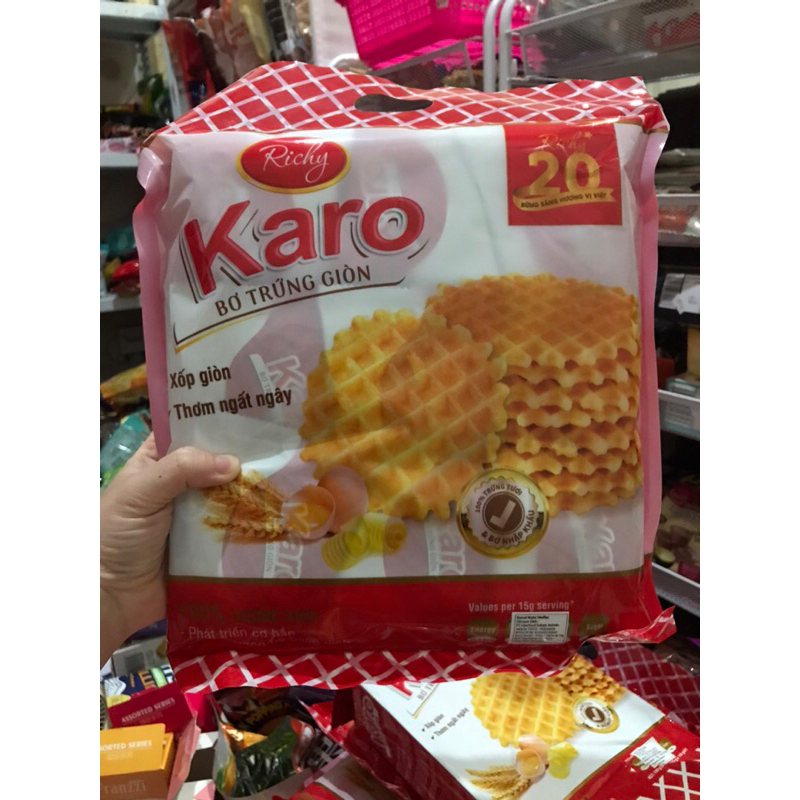 

Richy Karo Crispy Butter Waffle Biskuit Wafel Renyah Biskuit Waffle Karo Waffle Import Biskuit Impor WNaraya Richy Waffle Crispy (120gr / 270gr) - snack impor kemasan individual isi 8-18 pcs @15gr