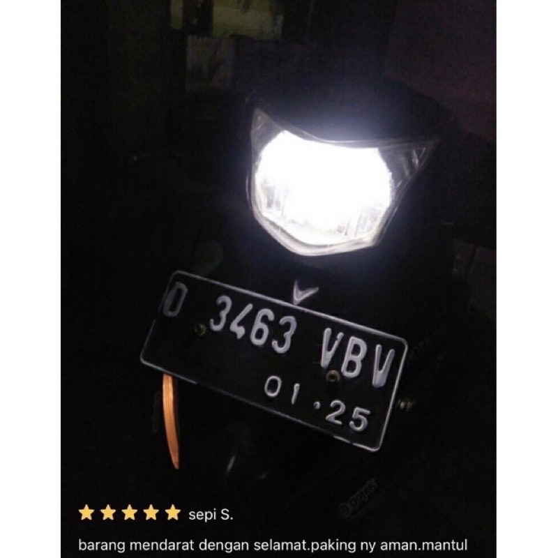 LAMPU LED UTAMA MOTOR H4 3SISI 3MATA BHOLAM LAMPU LED NYALA PUTIH SUPER TERANG