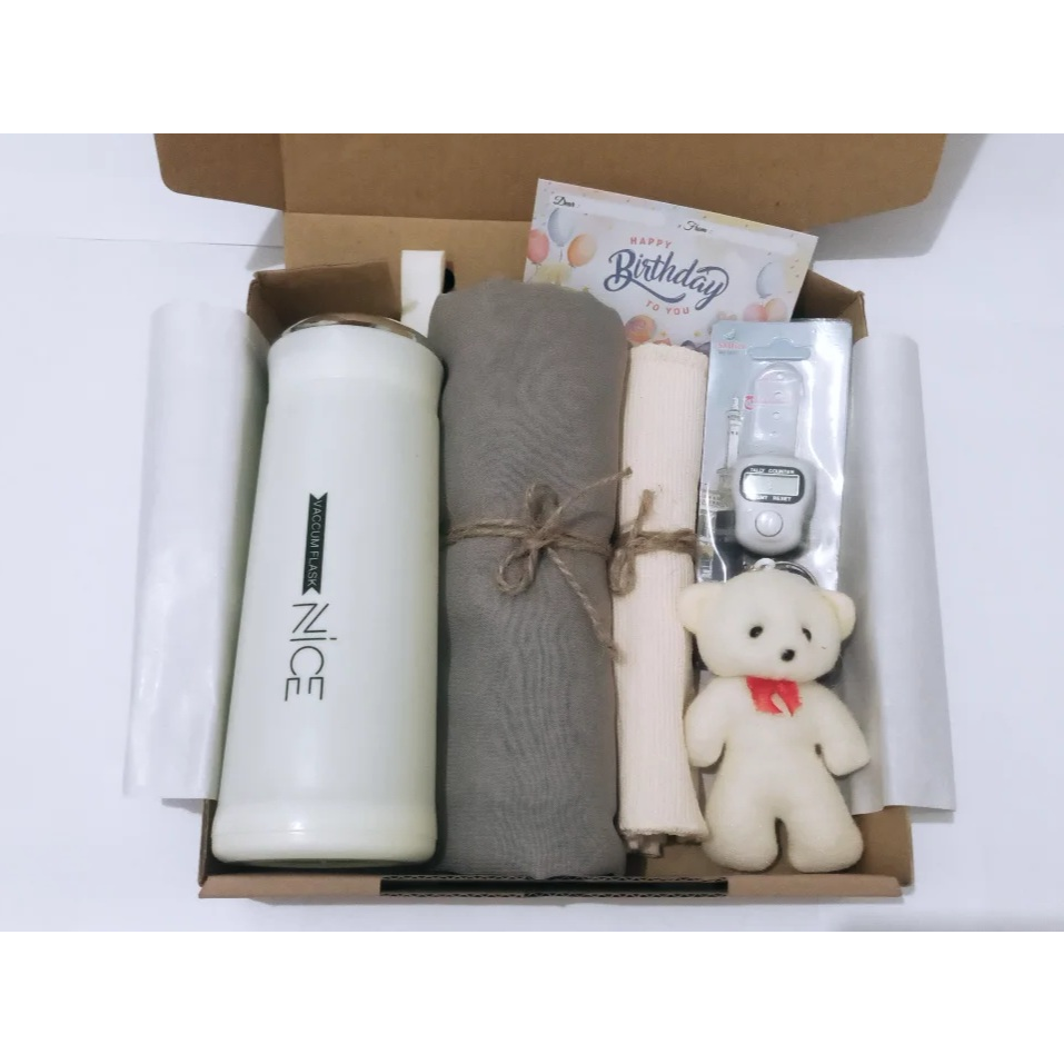 

Hadiah Hampers Ulang Tahun wanita Gift Box Hijab murah Tumbler botol, wisuda, anniversary