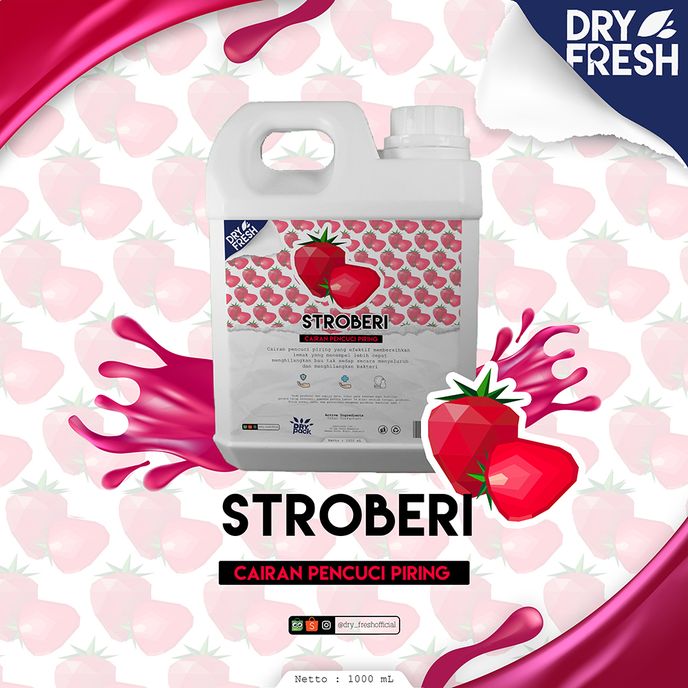 Sabun Cuci Piring DRYFRESH 1L / Cairan Pencuci Piring Strawberry