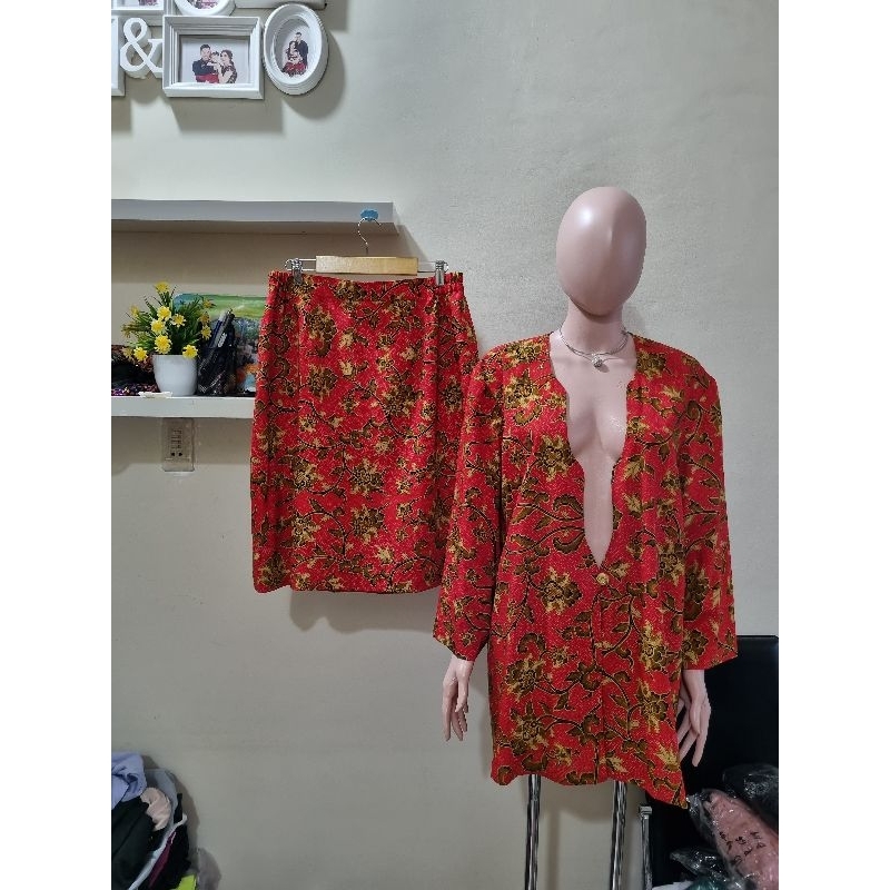 set blazer vintage batik bigsize