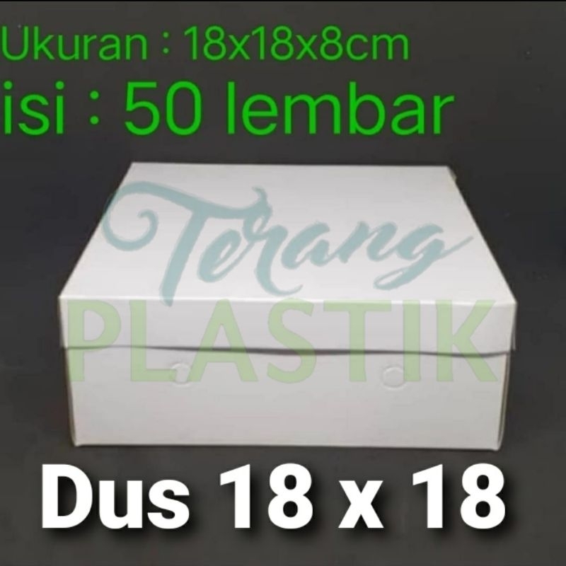 

Kardus putih polos 18 x 18 Dus Kotak Makan @50pc