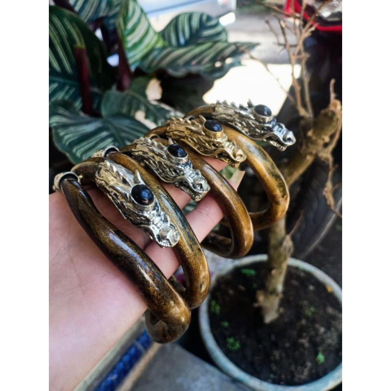 gelang akar Bahar tali arus variasi alpaka motif naga