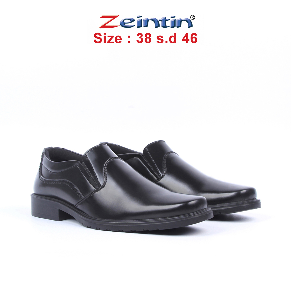 Zeintin - Sepatu Pantofel Hitam Pria Formal Kantor Leather Swedian Premium Bahan Kulit Sintetis BJ