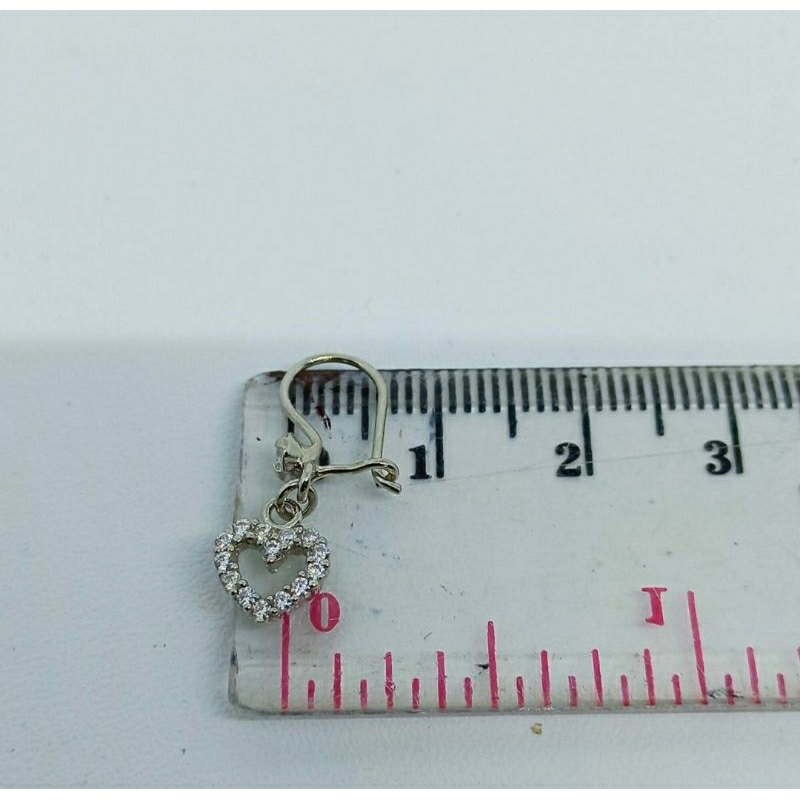 anting kait love mp/perak asli silver 925 lapis emas/perhiasan fashion wanita terbaru