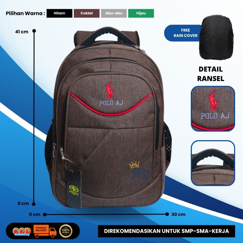 Tas Ransel Polo AJ/Tas Sekolah Polo Untuk SMP-SMA-KULIAH-KERJA/bisa COD