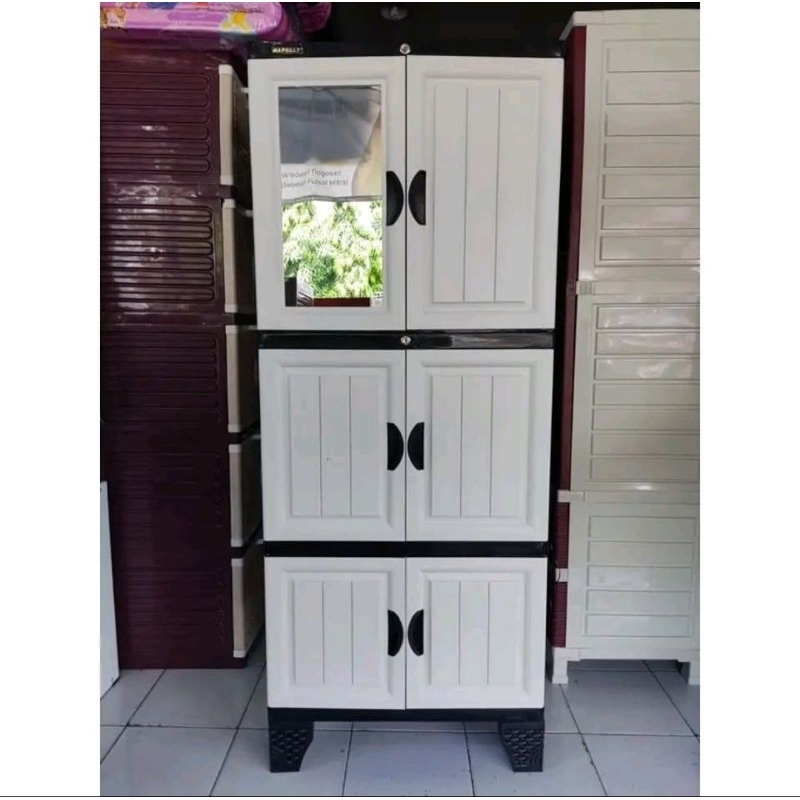 lemari napolly rak + kaca