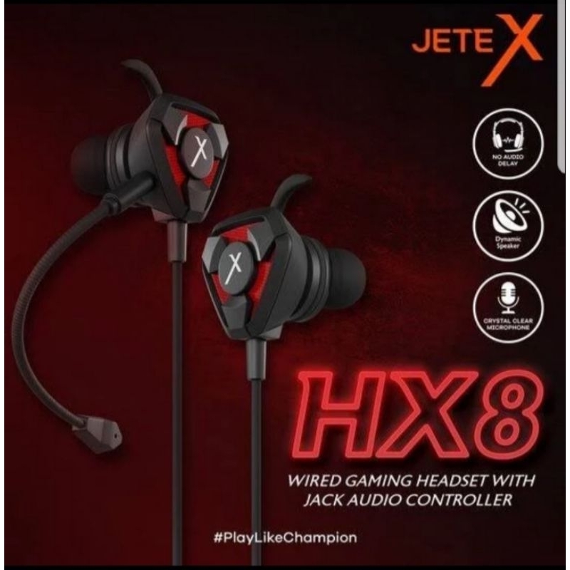 earphone/ handsfree jete HX8 gaming, garansi, headset game