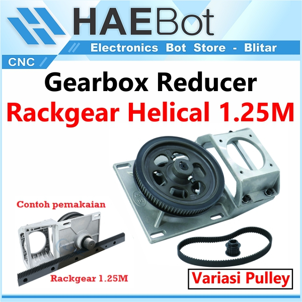 [HAEBOT] Gearbox Nema 34 Rackgear Helical 1.25M Reducer Box CNC Router Plasma Spur Pinion Transmisi 