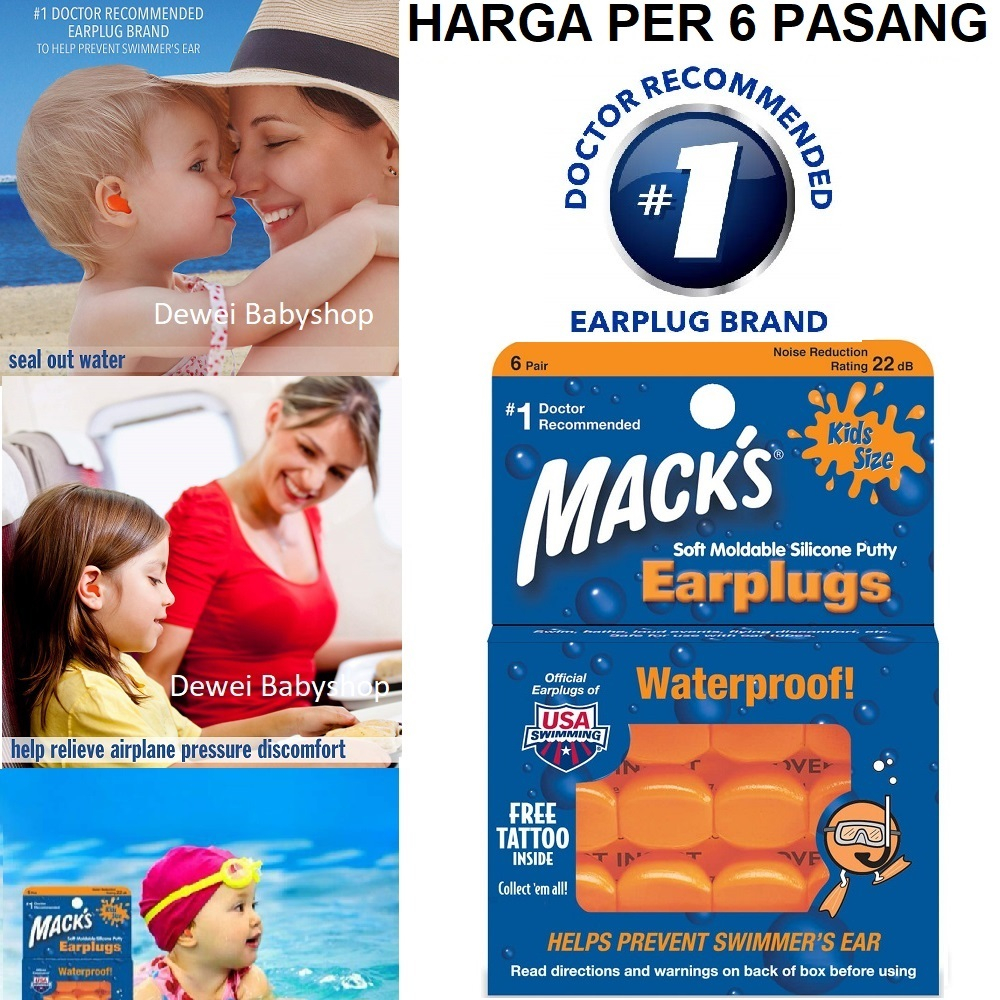 Penutup Telinga Bayi ( Baby Macks Earplugs-Pelindung Kuping Anak-Batita Mack Ear Plug-Tutup Balita-Peredam Suara-Kebisingan-Bunyi )