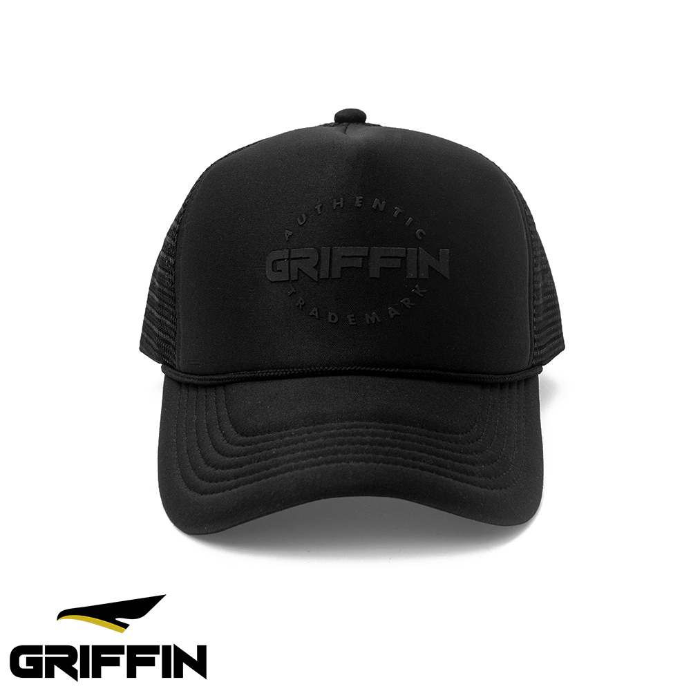 Topi Trucker Pria Keren Sablon Hi-Density Timbul Milton Hitam by Griffin Apparel