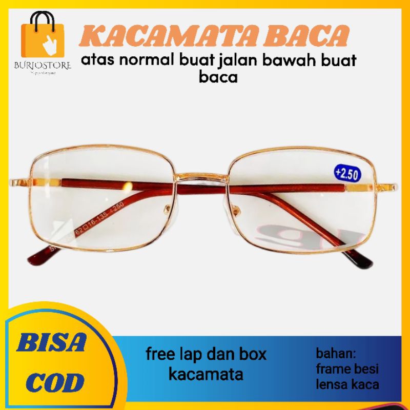 Kacamata Baca Plus Frame Besi Pria Wanita