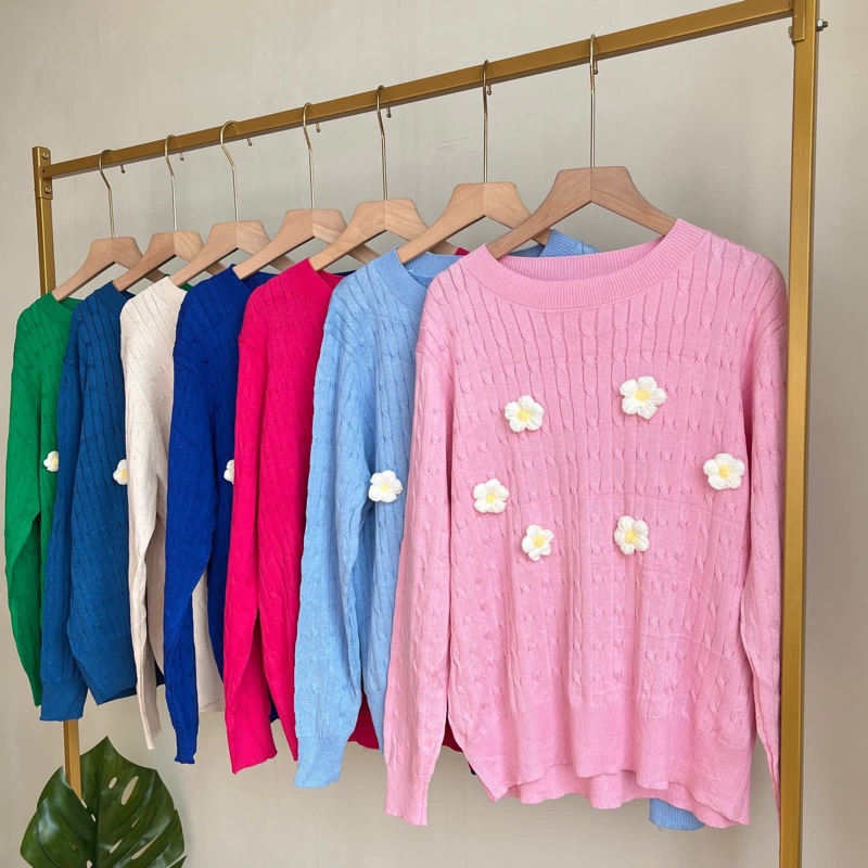 Jasmine Knit Sweater / Baju Atasan Rajut Wanita