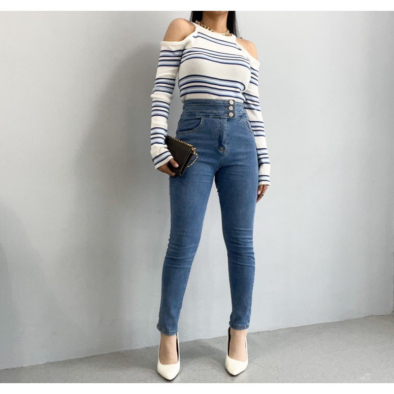 [LUXE.DLABEL] - Jeans 127 | Celana Panjang Highwaist Wanita Jeans Import Premium Quality Jeans Wanita Polos Ripped Jeans Highwaist Jeans Wanita Bangkok Skinny Jeans Highwaist Baggy Wideleg Jeans Kulot jeans Boyfriend Jeans Kargo Jeans Cargo jeans BKK