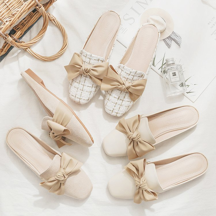 Flat Shoes Collection Flat Shoes Wanita Casual Formal Flat Shoes Korea Untuk Jalan Kantor Resmi Pesta Desain Unik Lucu Modern Pita Bahan Kulit Nyaman Digunakan Perempuan