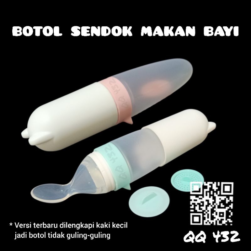 [New Upgrade] Botol sendok makan bayi MPASI botol dot silicone BPA FREE Sendok botol bayi