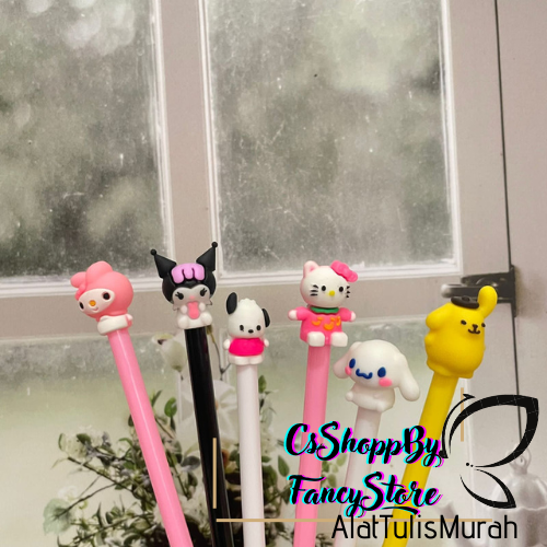 

Pulpen Gel Karakter Sanrio Purin Badmaru Hellokitti Cinamonroll cute Pen Murah Alat Tulis Berkarakter Cod
