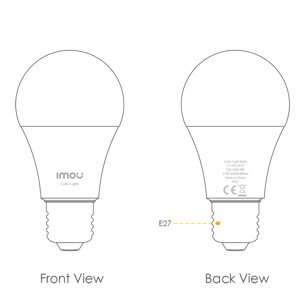 IMOU B5 CL1B-5 9W 5 PACK WIFI SMART COLOR LIGHT BULB BOHLAM LAMPU