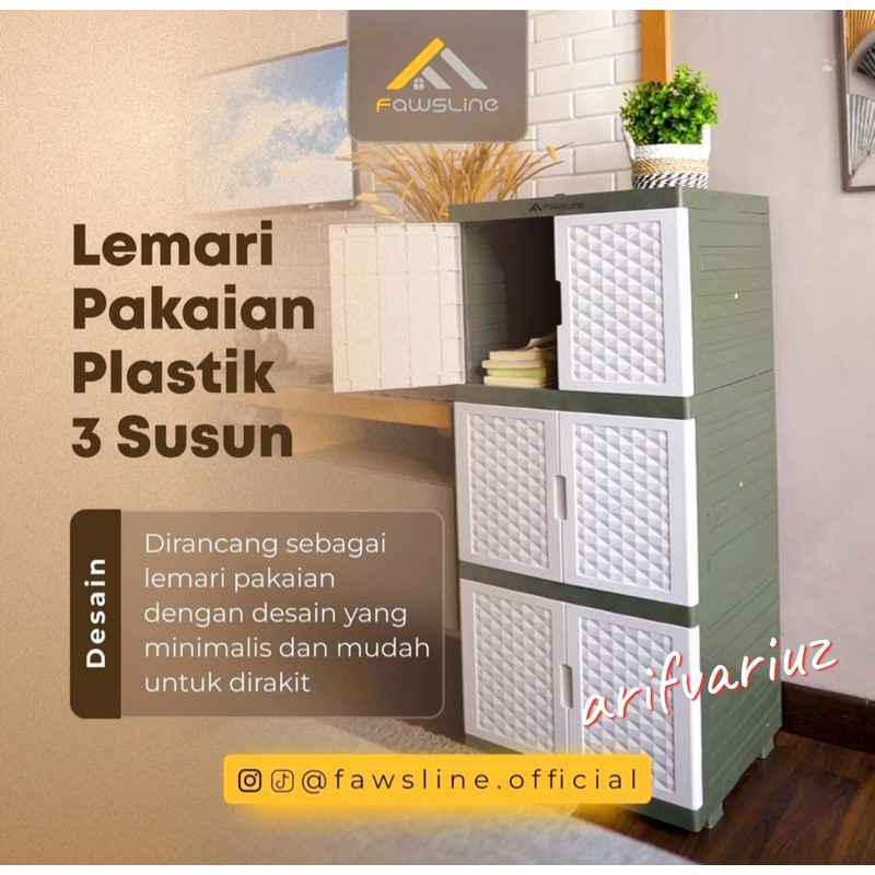 ( Instan Kuriri ) LEMARI PLASTIK 3 & 4 Susun UKURAN KECIL FAWSLINE