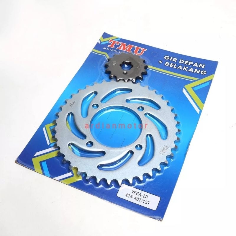 Gear Gir Set Paket Depan Belakang Yamaha Vega ZR Jupiter Z New Vega ZR New Jupiter Z1 Ukuran 428 15T