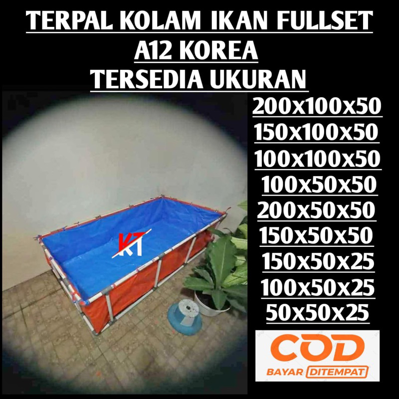 TERPAL KOLAM FULLSET 200x100x50 A12 KOREA