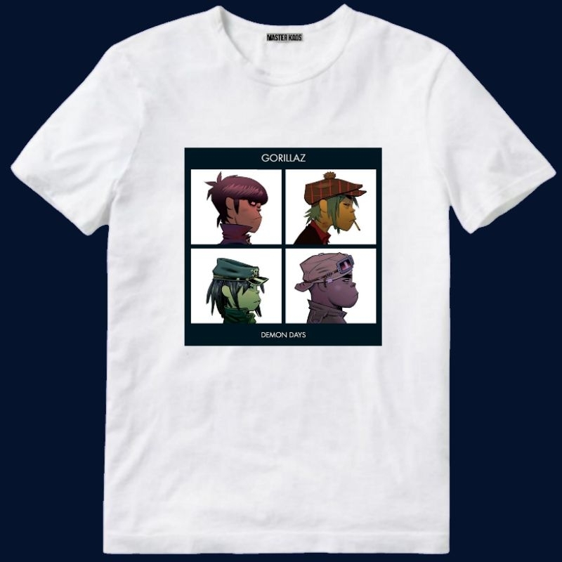Baju Kaos Tshirt Pria Laki Cowok Cewek Unisex Band Gorillaz Demond Days D-Sides G-Sides G Collection