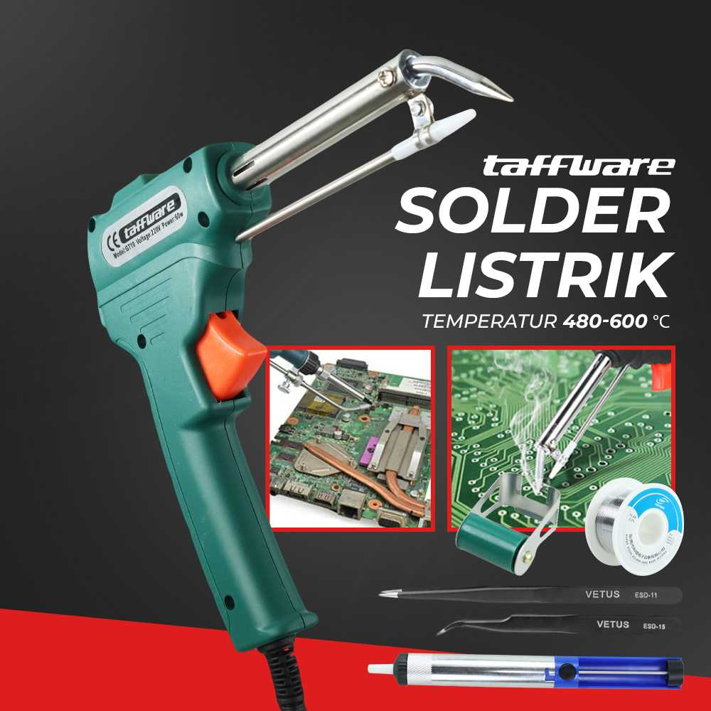 Taffware Solder Listrik Tembak Tin Iron Gun Handheld Wire Tweezer 60W