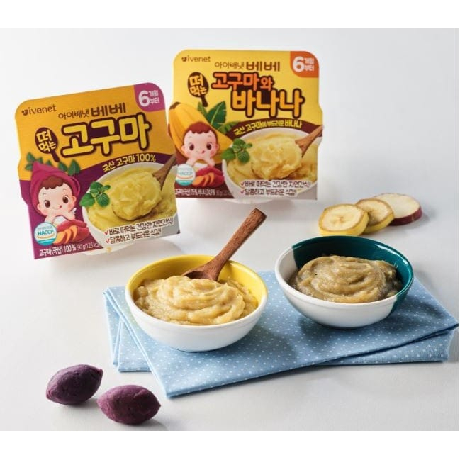 Ivenet Sweet Potato Puree 90gr / Makanan Pengganti MPASI Bayi dan Anak Sehat HALAL