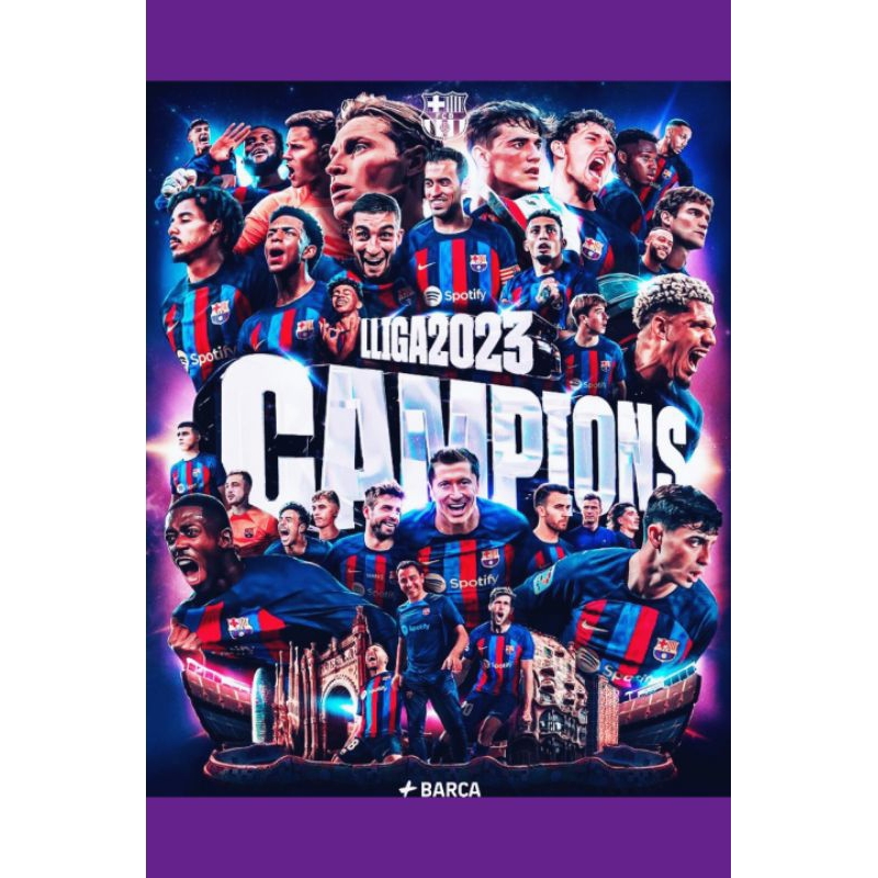 

POSTER BARCELONA CHAMPIONS 22/23 BUY 1 GET 3 FREE STICKER