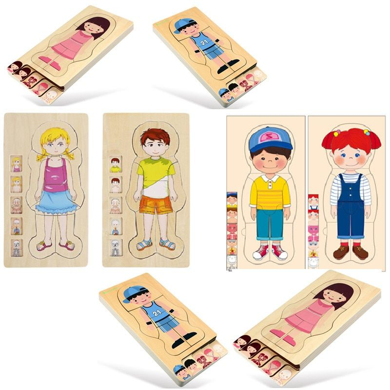 Human Body Puzzle Multilayer Anatomy Educational Wooden Puzzle Anak Montessori Puzzle Games