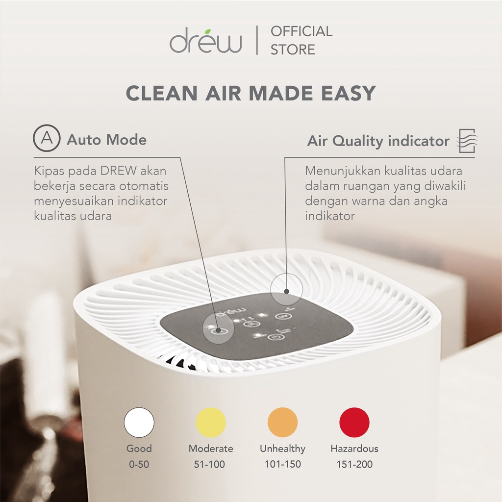 [PROMO] Drew Air Purifier Pure 3+ Pembersih Udara