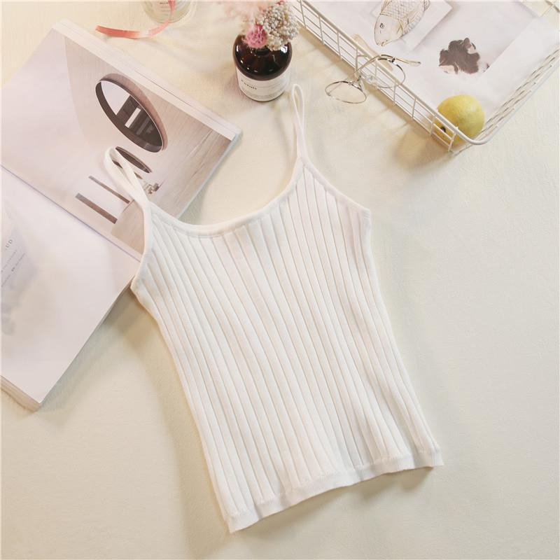 Tank Top Bra Polos Model V-Neck With Cup Busa Tanpa Kawat Gaya Wanita Korea / Camisole Tanktop Fashion Chest Pad Import  Tanktop 04# , Singlet Wanita , Pakaian Dalam Wanita, Singlet Premium