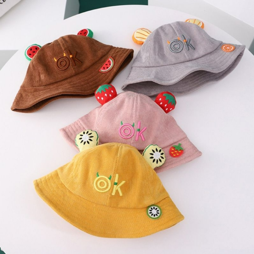 Topi Bucket Buah Anak 3D 1-4 Tahun Topi Bucket Ok Fruit Bordir High Quality Fashion Anak Unisex CBKS VC