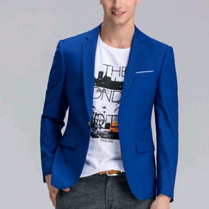 Jas Blazer Pria Biru Electrik Bca