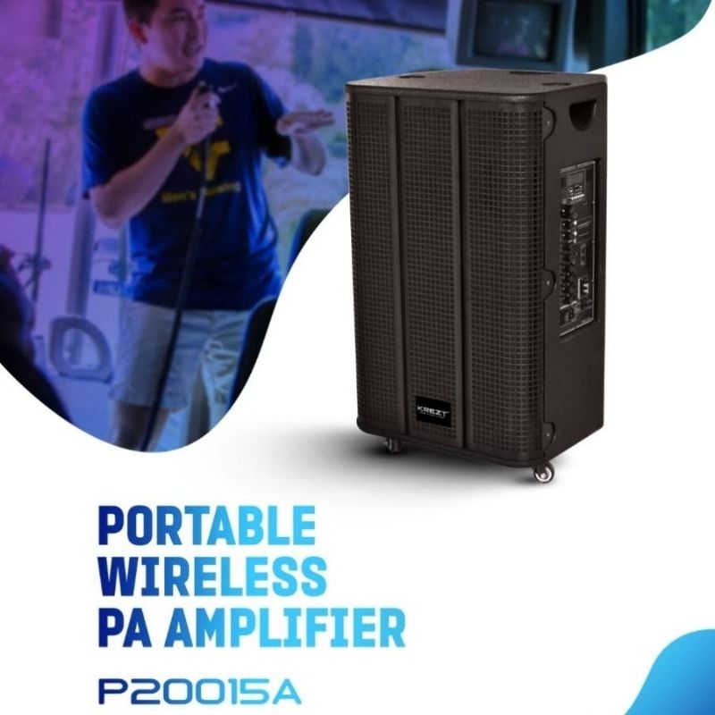 SPEAKER PORTABLE KREZT WAS-P20015C 15 INCH,USB,BLOOTOTH