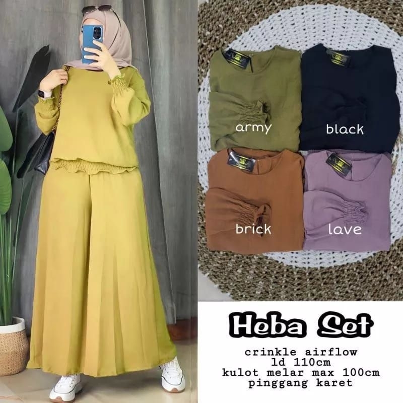 Fashion MUSLIM, baju wanita, baju stelan wanita, setelan, stelan, Baju stelan, fashion wanita, one set. Heba Set