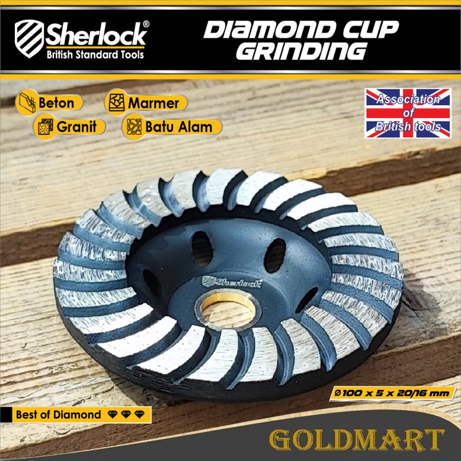 Diamond Cup Grinding Wheel Turbo 4&quot; Sherlock Original