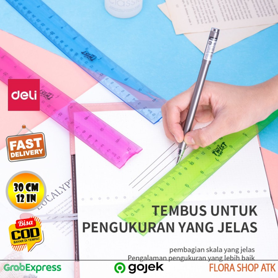 

Mistar 30 cm Deli Penggaris Elastis Ruler Flexible Penggaris Lentur