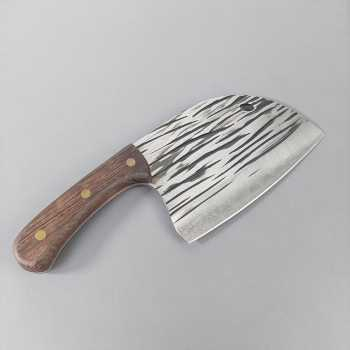 Pisau Dapur Koki untuk Daging Tulang Stainless Steel Forged Cleaver Knife 25cm / Golok Pemotong Cincang Pencacah Tulang Daging Super Tajam Anti Slip Pisau Jepang Original / Pisau Piso Potong Daging Ayam Sapi Kambing Pisau Dapur Stainless Anti Karat Murah