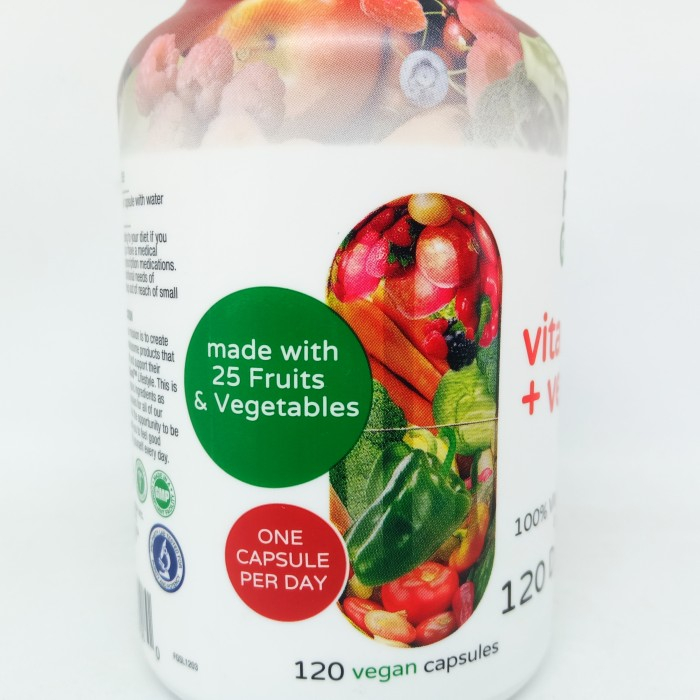 Feel Good Vita Fruit + Veggies 100% Vitamin A C D E B &amp; Zinc 120 Vcap