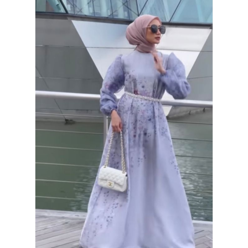 SALE VANILLA HIJAB  LALUNA DRESS VANILLA HIJAB BLUEGREY S